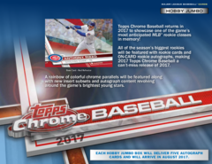 2017 Topps Chrome MLB Baseball Hobby JUMBO Box